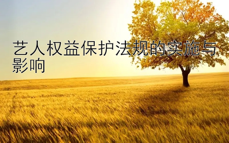 艺人权益保护法规的实施与影响